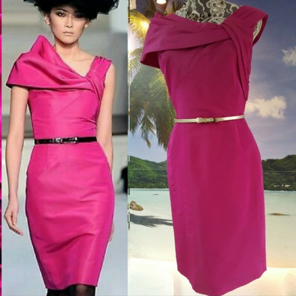 *$3000 OSCAR DE LA RENTA STUNNING RUNWAY PINK SILK DRESS GOWN US 6 - Picture 1 of 13